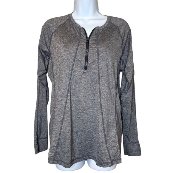 Athleta Tops - Athleta Gray Womens Large 1/4 Zip Pullover Top Running Athletic